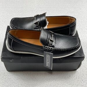 Aston Marc‎ Walk-03 Loafers Mens 10.5 Black Perforated Bit Moc Toe Slip On Shoes
